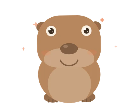 Baru, a capivara, radiante, com brilhos ao redor.